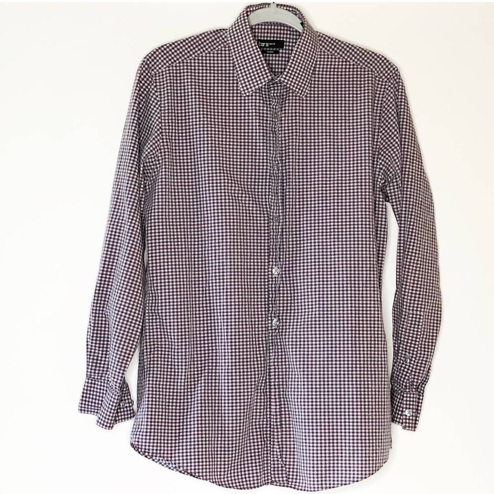 Bar III Mens Button Front Shirt Medium Long Sleeve Stretch Slim